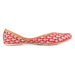 desi colour Women's Punjabi Leather Juti Mojari Ruby by DC image 2