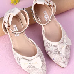 Cute Walk by Babyhug Sandals Bow & Beads Applique - Beige-picture-23