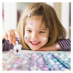 FunBlast Cute Kawaii Puffy Stickers Set  Pack of 3 Sheets Multicolor image 2