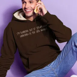 MaverIQ Men Printed Hooded Sweatshirt image 3