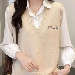 StyleCast Women Typography Printed Cashmere Pullover Sweater-image-68