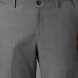 Louis Philippe Grey Slim Fit Texture Trousers image 4