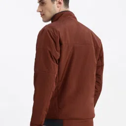 SHOWOFFFF Rust Nylon Slim Fit Solid Jacket image 4
