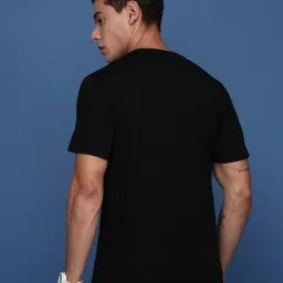 showoffff Showoff Black Cotton Slim Fit T-Shirt image 4
