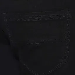 HJ HASASI Black Regular Fit Lightly Washed Jeans image 4