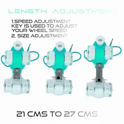 Jaspo Marshall illumi Premium Adjustable Quad Roller Skates (Cyan) Size - 21-27 Cms image 4