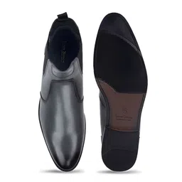 LOUIS STITCH Men Ash Grey Mid-Top Slip-On Chelsea Boots image 3