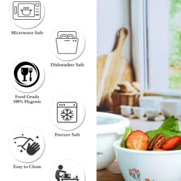 Cello White Opalware Mixing Bowl with Premium Lid - Set of 2 image 4