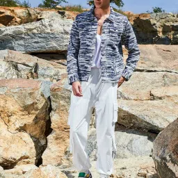 Campus Sutra Multicolored Regular Fit Texture Jacket image 4