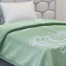 Monte Carlo Green Polyester 1000 GSM Single Bed Winter Blanket image 4