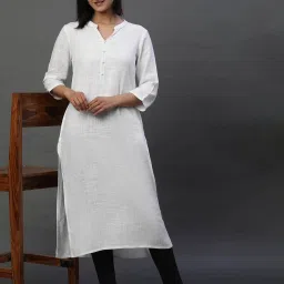 Aurelia White Straight Kurta image 4