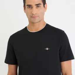 GANT Black Regular fit Solid T-Shirt image 4