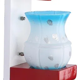 1ST TIME Blue & Red Printed Wood Frustum Shaped Wall Lamp-picture-21