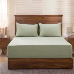 Maspar Green Cotton 300 TC King Bedsheet Set-image-32