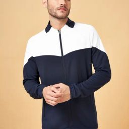 Urban Ranger by Pantaloons Navy & White Regular Fit Colour Block Sweatshirt-picture-21