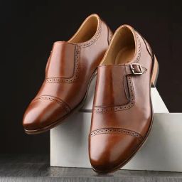 Clog London Men's Brown Monk Shoes-picture-41