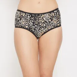 Clovia Black & Brown Printed Hipster Panty-picture-19