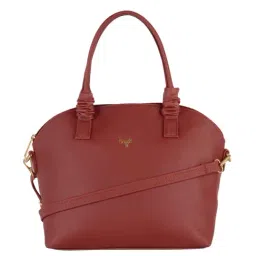 Baggit Red Solid Medium Handbag-picture-22