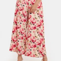 Zink London Beige Printed Palazzos-image-33