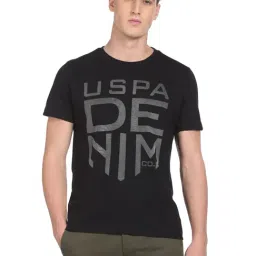 U.S. Polo Assn. Black Cotton Regular Fit Printed T-Shirt-picture-28