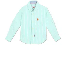 U.S. Polo Assn. Kids Mint Striped Full Sleeves Shirt-picture-25