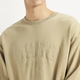 Levi's Beige Cotton Regular Fit Self Pattern Sweatshirt image 4