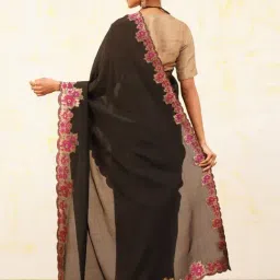 Jaypore Black Silk Woven Banarasi Saree image 2