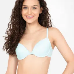 Clovia Blue Padded Demi Cup Bra-image-12