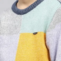 Monte Carlo Boys Multi Colored Wool Blend Self Sweater image 4