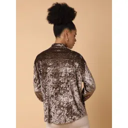 SHOWOFFFF Brown Polka Dots Shirt image 4