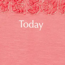 Fame Forever by Lifestyle Girls Coral Cotton Embroidered T-Shirt image 4