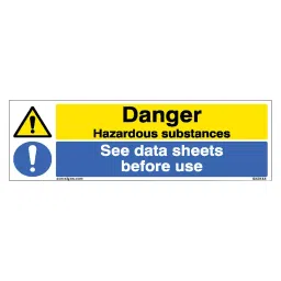 SUNSIGNS  Danger Hazardous, See Data Sheets Before Use Signages Size 600x200 mm HP Print + Vinyl, SN0144-picture-4