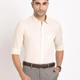 Turtle Beige Cotton Slim Fit Printed Shirt-picture-14