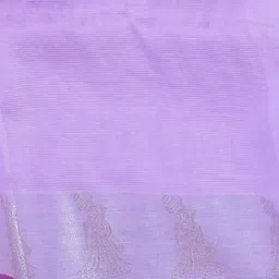 Unnati Silks Baby Pink Silk Woven Saree With Unstitched Blouse image 4