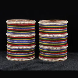 NMII Set Of 78 CZ-Studded & Beaded Bangles-image-17