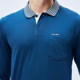 Sweet Dreams Navy Cotton Blend Regular Fit Solid Pyjama Set image 4