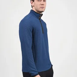 Skechers Blue Regular Fit Texture Jacket image 4