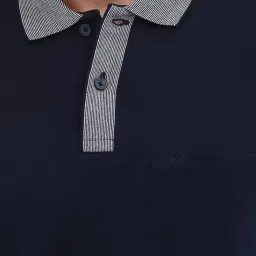 Allen Solly Navy Cotton Regular Fit Polo T-Shirt image 4