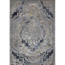 Obsessions Blue Anti-Static Machine Made Vintage Medallion Neo Classical Carpet - Large image 2