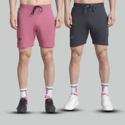 Vimal Jonney Multicolor Polyester Regular fit Solid Bermuda Shorts Pack of 2-image-93