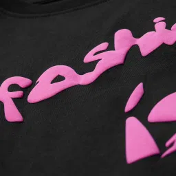 The Souled Store Black Loose Print T-Shirt image 4