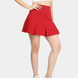 VASTRADO Red Plain Skirts image 4