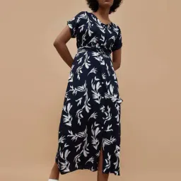 Fame Forever by Lifestyle Blue Printed A-Line Dress-image-0
