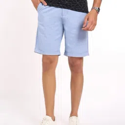Peregrine By Pantaloons Air Blue Regular Fit Printed Shorts image 4