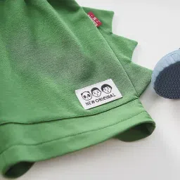 Little Surprise Box Unisex Green Printed Shorts Set image 5