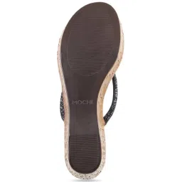 Mochi Women's Black Thong Wedges image 3
