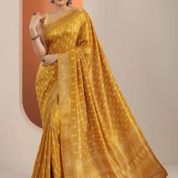 Libas Mustard Woven Design Saree With Unstitched Blouse-picture-29