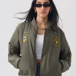 The Souled Store Green Souled Originals Squad Jacket Women Puffer Jacket-picture-45