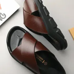 hoversoul Hoversole Men's EVOLIFT Brown Cross Strap Archloc Sandals-picture-36