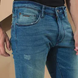 Rare Rabbit Blue Slim Fit Fit Solid Jeans image 4